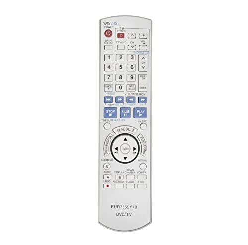 AULCMEET EUR7659Y70 Ersatz-Fernbedienung Kompatibel mit Panasonic DVD VHS Recorder VCR HDMI Combo DMR-ES45VS DMR-ES35V DMR-ES45 DMR-ES46 DMR-ES46V DMR-ES46VS DMR-ES45V von AULCMEET