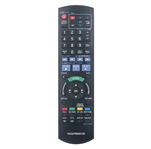 AULCMEET N2QAYB000130 Ersatzfernbedienung kompatibel mit Panasonic Multi Format Combi DVD Recorder DMR-EZ49V DMR-EZ48V DMR-EZ47V DMR-EZ45V von AULCMEET