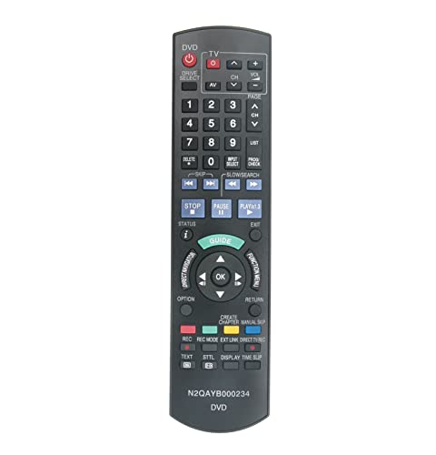 AULCMEET N2QAYB000234 Ersatz-Fernbedienung Kompatibel mit Panasonic DVD Recorder Audio/Video Playern DMR-EX768EB DMR-EX81S DMR-EX71S von AULCMEET