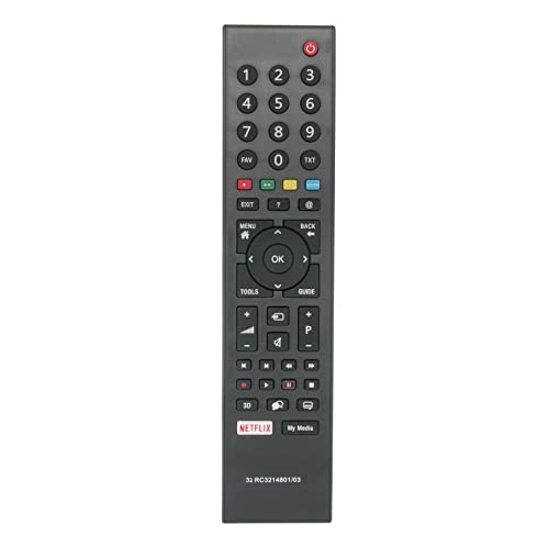 AULCMEET RC3214801/03 Ersatzfernbedienung kompatibel mit GRUNDIG 4K OLED Smart TV 48VLE6420BH 49GFB6625 49GFB6626 49GFW6628 TS1187R-5 49VLE6523BL 5626S1607620 von AULCMEET