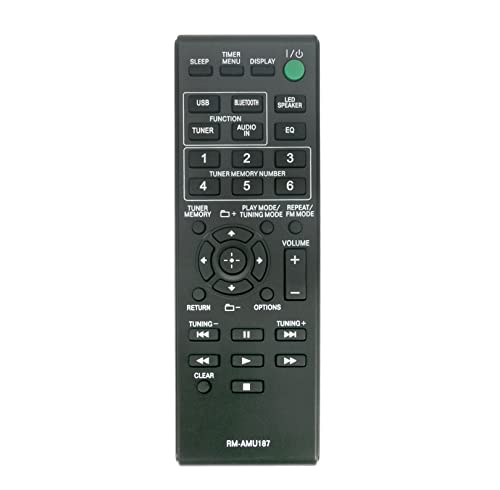 AULCMEET RM-AMU187 Ersatzfernbedienung Kompatibel mit Sony CD/Tuner Micro HiFi System CMT-S30IP GTK-N1BT CMT-S20 CMT-S20B CMT-S30 von AULCMEET