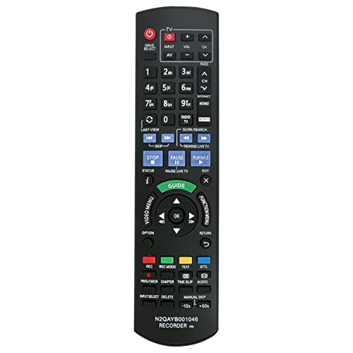 N2QAYB001046 Ersatzfernbedienung passend für Panasonic Blu-ray Disc Recorder DMR-BCT950 DMR-BST950 DMR-BCT855 DMR-BST855 DMR-BCT850 DMR-BST850 DMR-BCT755 DMR-BST755 DMR-BCT750 DMR-BST750 von AULCMEET