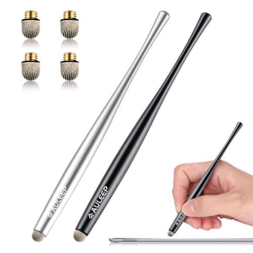 AULEEP Eingabestift Stylus Touchstift for Touch Screen 2 Pack with 4 Nanofiber Tips Stylus für Handy, Tablets, iPads, Kindles von AULEEP