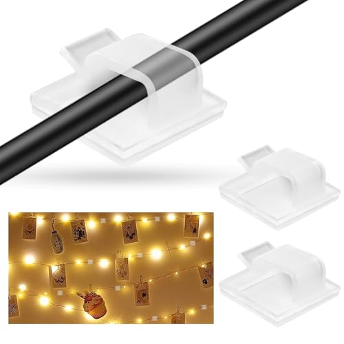 AUMAYCO 100 Stück Kabelhalter Selbstklebend, Mit zur Organizer Kabelclips Selbstklebend Kabelmanagement Kabelklemmen Selbstklebend für Befestigung Netzkabel Lichterkette und Dekoartikel (Transparent) AUMAYCO 100 Stück Kabelhalter Selbstklebend, Mit zur Organizer Kabelclips Selbstklebend Kabelmanagement Kabelklemmen Selbstklebend für Befestigung Netzkabel Lichterkette und Dekoartikel (Transparent) von AUMAYCO