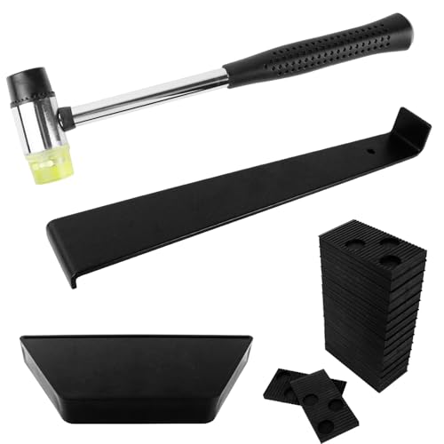 AUMAYCO Laminatboden Kit, 33 Stück Laminat Verlegeset, Vinyl Verlegeset Werkzeug mit 30 Laminatboden-Abstandshalter, Doppelseitiger Gummihammer, Robuster Schlagklotz & Zugeisen für Laminatböden AUMAYCO Laminatboden Kit, 33 Stück Laminat Verlegeset, Vinyl Verlegeset Werkzeug mit 30 Laminatboden-Abstandshalter, Doppelseitiger Gummihammer, Robuster Schlagklotz & Zugeisen für Laminatböden von AUMAYCO