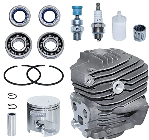 AUMEL 51mm Zylinder Kolben Satz für Husqvarna K760 K750 Trennschleifer, Cylinder + Kolben + Ring + Zündkerze + Nadellager + Kurbellager + Öldichtung Ersatzteile Kit 15 in 1 von AUMEL