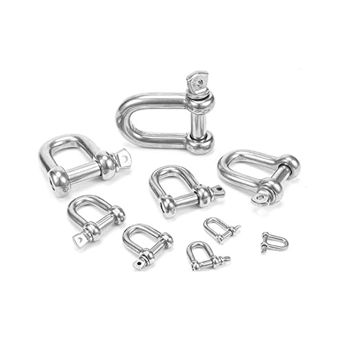 D-Schäkel-Takelage-Hardware, 1 Stücke M4 M5 M6 M8 M10 M12 M14 M16 Karabiner D Schäkel Schlüsselanhänger Schlüsselanhänger Haken Schraube A2 304 Edelstahl(Bow Type,M6) von AUNANGLJSCS