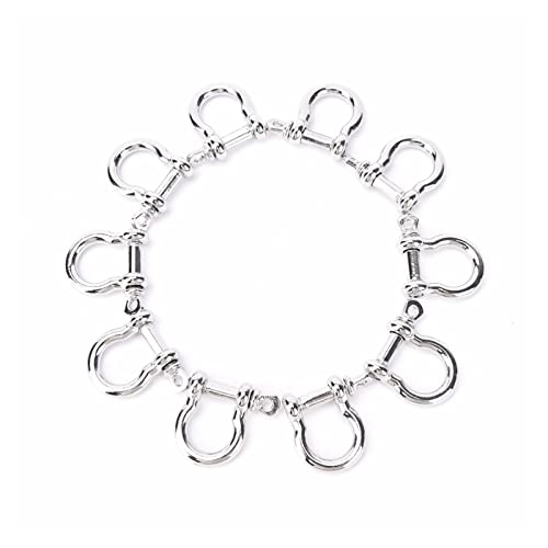 D-Schäkel-Takelage-Hardware, 5/10 Stück Edelstahl-Klammern, D-Schleifenschäkel, Schlüsselanhänger, Haken, Schraubverbindung, Verbindungsschnalle, massives Metall(5 Pcs) von AUNANGLJSCS