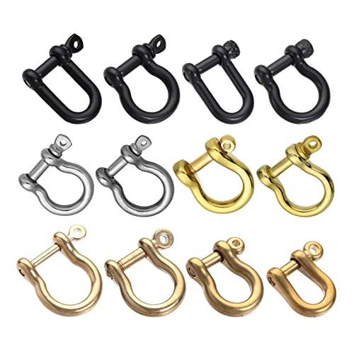 D-Schäkel-Takelage-Hardware, Edelstahl Klammern Karabiner Massiv Messing Metall D Bogen Schäkel Schlüsselring Schlüsselanhänger Haken Schraubverbindung Verbinder Schnalle B-6 von AUNANGLJSCS