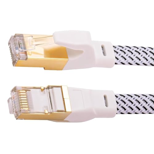 AUNEK Cat 8 Ethernet Kabel 2M, 2000MHz Flach Geflochtenes Internetkabel High-Speed 40Gbps, RJ45 LAN Kabel Patchkabel, CAT 8 LAN Kabel Kompatibel mit PC Laptop PS5, Xbox, Modem, Router, Switch AUNEK Cat 8 Ethernet Kabel 2M, 2000MHz Flach Geflochtenes Internetkabel High-Speed 40Gbps, RJ45 LAN Kabel Patchkabel, CAT 8 LAN Kabel Kompatibel mit PC Laptop PS5, Xbox, Modem, Router, Switch von AUNEK