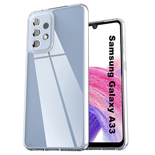 Chalpr Crystal Clear Hülle Kompatibel mit Samsung Galaxy A33 5G, Vergilbungsfrei Ultra Dünn Weich TPU Schutzhülle Cover Stoßfest Kratzfest Silikon Case für A33 Handyhülle (Transparent) von AUNEOS