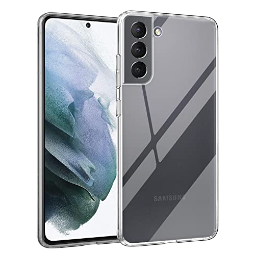 Chalpr Crystal Clear Hülle Kompatibel mit Samsung Galaxy S21 Dünn Anti-Vergilbung Stoßfest Weich Handyhülle Cover rutschfest Kratzfest TPU Schutzhülle Case für Samsung Galaxy S21 (Transparent) von AUNEOS