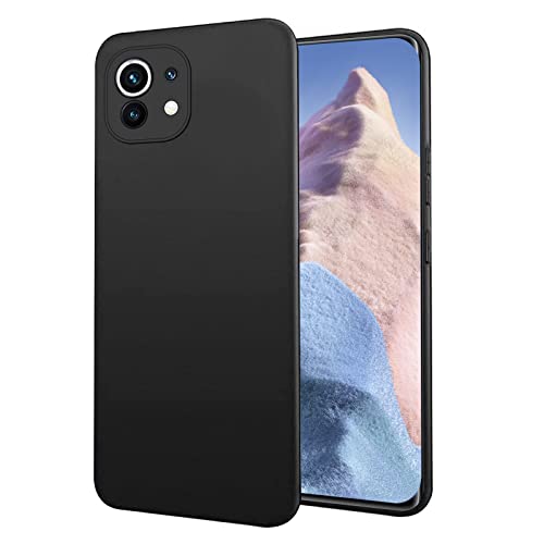 Chalpr Hülle Kompatibel mit Xiaomi Mi 11 Black Matt Dünn Weich TPU Handyhülle Stoßfest rutschfest Kratzfest Slim Silikon Schutzhülle für Xiaomi Mi 11 (Schwarz) von AUNEOS