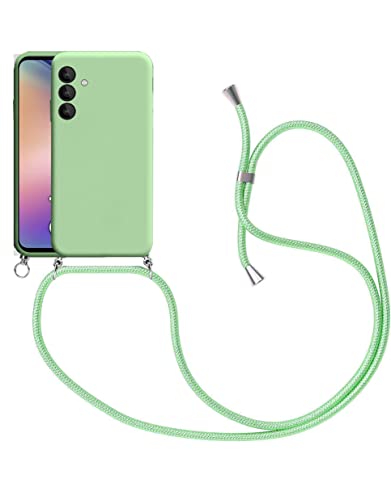 Handykette Kompatibel für Samsung Galaxy A34 5G Hülle, Silikon Handyhülle mit Kordel zum Umhängen Necklace Hülle mit Band Silikon Flexibel Schutzhülle, Grün Handykette Kompatibel für Samsung Galaxy A34 5G Hülle, Silikon Handyhülle mit Kordel zum Umhängen Necklace Hülle mit Band Silikon Flexibel Schutzhülle, Grün von AUNEOS