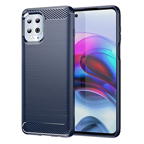 Topme Silikonhülle für Motorola Moto G100 6.7" Inches, [handyhülle im Gebürsteten Texturstil] - Blau von AUNEOS