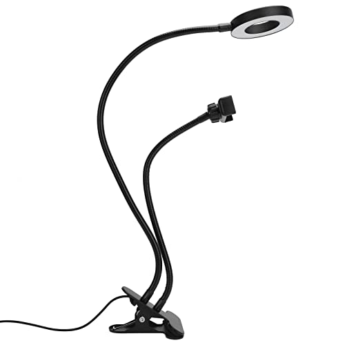 AUNMAS LED-Ringlicht, 2 in 1 Aluminium-Legierung Selfie Ring Licht Dimmbares Aufhelllicht Verstellbare Schreibtischlampe für Selfies, Live-Streaming, Make-up, Fotoaufnahmen, Videoaufnahmen von AUNMAS