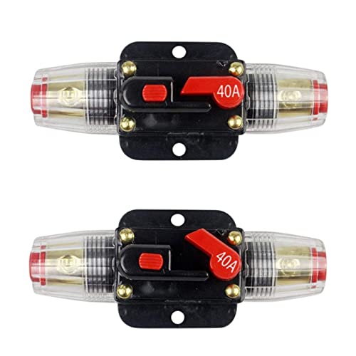 12V DC 20A-100A AMP Car Audio Video Solarenergie Inline Power Protection Circuit Breaker Sicherungshalter Versicherung Automatischer Schalter (Color : 20a) von AUOQKQUT
