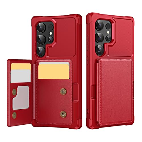 AUPAI Schutzhülle für Samsung Galaxy S23 Ultra mit Kartenschlitz, PU-Leder, Folio-Klapphülle, RFID-blockierend, Schutzhülle mit Ständer, für Damen und Herren, Rot AUPAI Schutzhülle für Samsung Galaxy S23 Ultra mit Kartenschlitz, PU-Leder, Folio-Klapphülle, RFID-blockierend, Schutzhülle mit Ständer, für Damen und Herren, Rot von AUPAI