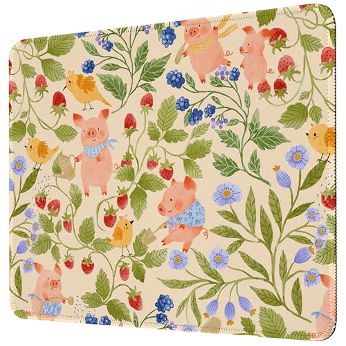Premium-Mauspad mit genähten Kanten, 25,9 x 21,1 cm, glatte, waschbare Matte mit rutschfester Unterseite, personalisierbar, niedliche Mauspads für Laptop, Computer, Büro, Zuhause (Lucky Dogs) von AUPET