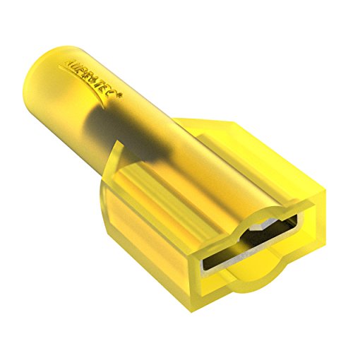 AUPROTEC 25x Vollisolierte Flachsteckhülsen 4,0-6,0 mm² gelb weibliche Steckverbinder FDFN Kabel Verbinder Nylon isoliert aus Messing verzinnt von AUPROTEC