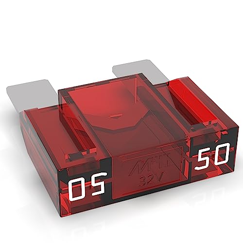 AUPROTEC Maxi Flachstecksicherung 20A - 80A Stecksicherung Schmelzsicherung Auswahl: 50A Ampere rot, 25 Stück von AUPROTEC