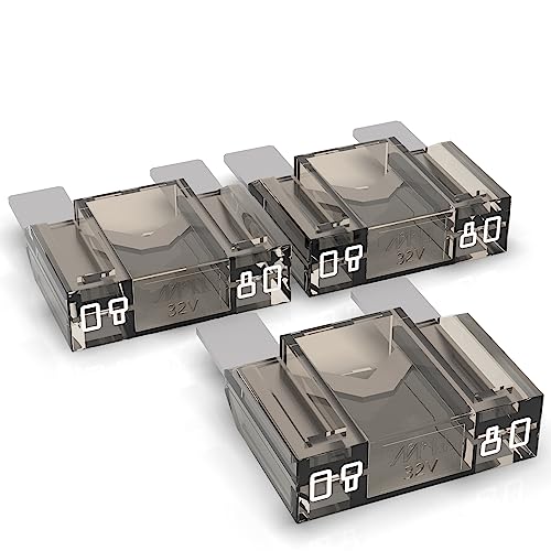 AUPROTEC Maxi Flachstecksicherung 20A - 80A Stecksicherung Schmelzsicherung Auswahl: 80A Ampere weiß, 3 Stück von AUPROTEC