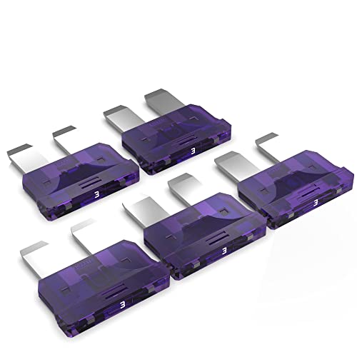 AUPROTEC Standard ATO Flachstecksicherung 1A - 40A Stecksicherung Schmelzsicherung Auswahl: 3A Ampere violett, 5 Stück von AUPROTEC