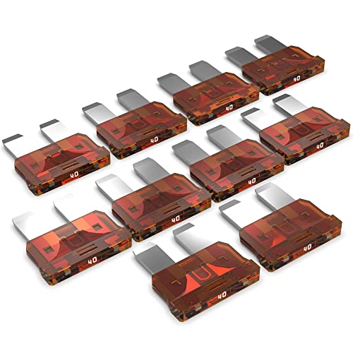AUPROTEC Standard ATO Flachstecksicherung 1A - 40A Stecksicherung Schmelzsicherung Auswahl: 40A Ampere orange, 10 Stück von AUPROTEC