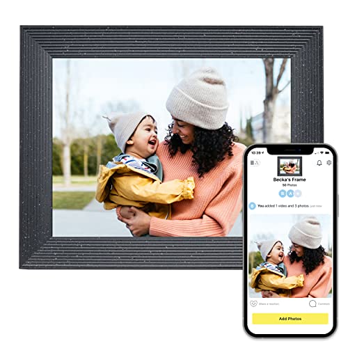Aura Mason Luxe Intelligenter digitaler Bilderrahmen 9.0 Zoll HD WLAN Cloud Digitaler Fotorahmen, Kostenloser unbegrenzter Speicherplatz, Fotos von überall aus senden – Pebble von AURA