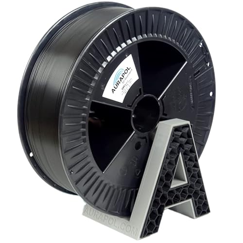 AURAPOL ASA Filament 1.75 mm, 2 kg 3D Drucker Filament mit Präzision 1,75 mm +/- 0,02 mm, Premium 3D Filament kompatibel mit den meisten FDM(FFF)-3D-Druckern und 3D-Stiften, Schwarz von AURAPOL