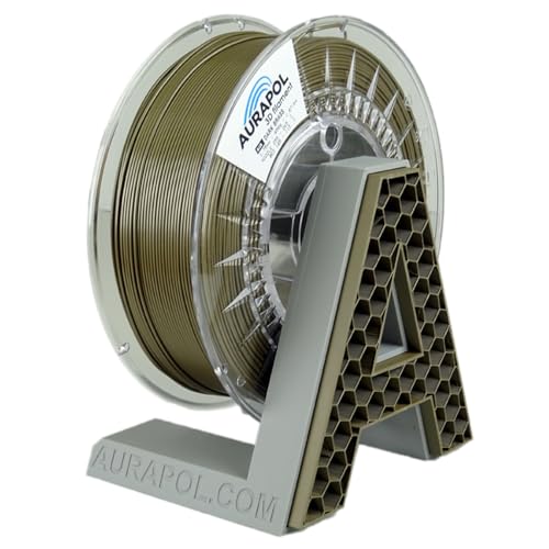 AURAPOL ASA Filament 1.75 mm, 850 g 3D Drucker Filament mit Präzision 1,75 mm +/- 0,02 mm, Premium 3D Filament kompatibel mit den meisten FDM(FFF)-3D-Druckern und 3D-Stiften, Dark Brass von AURAPOL