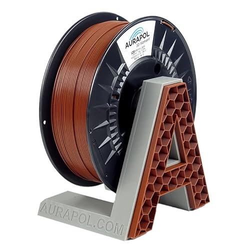 AURAPOL Filament 1.75 PLA mit +/- 0,02 mm Genauigkeit (1kg, braun/brown) - Biologisch abbaubares 3D Drucker Filament aus PLA - Druckmaterialien kompatibel mit den meisten Druckern von AURAPOL