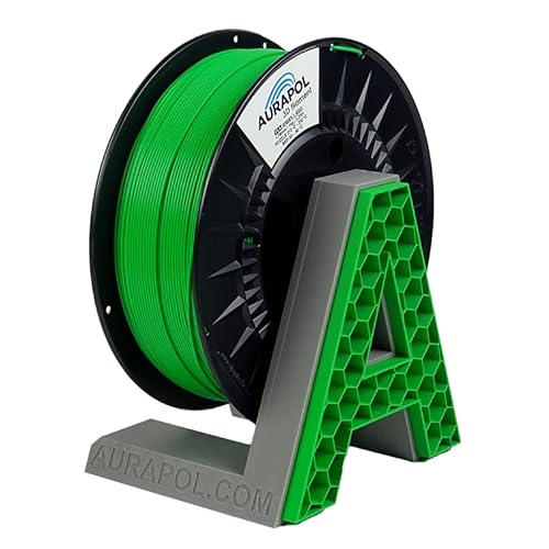 AURAPOL Filament 1.75 PLA mit +/- 0,02 mm Genauigkeit (1kg, grün/green) - Biologisch abbaubares 3D Drucker Filament aus PLA - Druckmaterialien kompatibel mit den meisten Druckern von AURAPOL