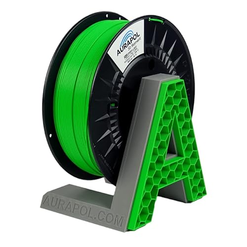 AURAPOL Filament 1.75 PLA mit +/- 0,02 mm Genauigkeit (1kg, grün/green) - Biologisch abbaubares 3D Drucker Filament aus PLA - Druckmaterialien kompatibel mit den meisten Druckern von AURAPOL