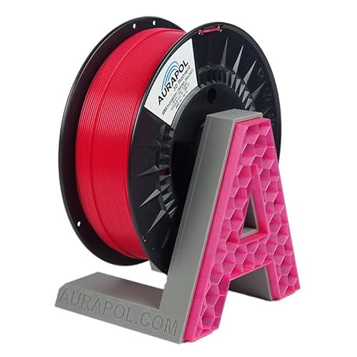 AURAPOL Filament 1.75 PLA mit +/- 0,02 mm Genauigkeit (1kg, rosa/himbeerfarbe) - Biologisch abbaubares 3D Drucker Filament aus PLA - Druckmaterialien kompatibel mit den meisten Druckern von AURAPOL