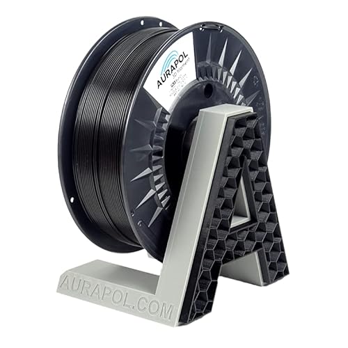 AURAPOL Filament 1.75 PLA mit +/- 0,02 mm Genauigkeit (1kg, schwarz/black) - Biologisch abbaubares 3D Drucker Filament aus PLA - Druckmaterialien kompatibel mit den meisten Druckern von AURAPOL