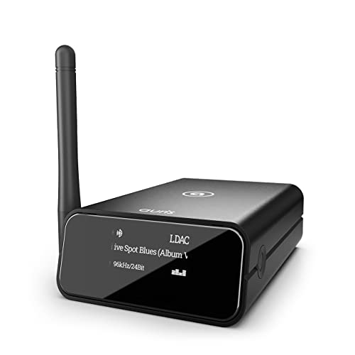 Auris Blume Pro Hi-Fi Bluetooth 5.0 Musik-Receiver - Bluetooth-Adapter mit Audiophilem DAC, LDAC, AptX HD, OLED-Display, Optischem Koaxialem AUX-Ausgang für Home Stereo, AV-Receiver oder Verstärker von AURIS