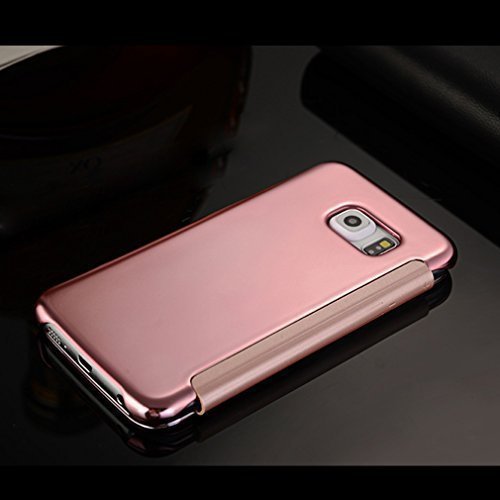 Spiegel Handy Case Flip Schutzhülle Etui f. Samsung Galaxy S6 Edge Rosa von AURSEN