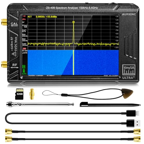 AURSINC 2025 HW V0.4.6 TinySA Ultra+ ZS406 Spektrumanalysator, 100 kHz-5,4 GHz 4,0-Zoll Handheld Frequenzanalysator mit 32 GB Karte, 2-in-1-Signalgenerator MF/HF/VHF UHF-Eingang AURSINC 2025 HW V0.4.6 TinySA Ultra+ ZS406 Spektrumanalysator, 100 kHz-5,4 GHz 4,0-Zoll Handheld Frequenzanalysator mit 32 GB Karte, 2-in-1-Signalgenerator MF/HF/VHF UHF-Eingang von AURSINC