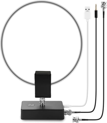 GA800 Schleifenantenne, AURSINC Aktive Kurzwellenradio Antenne mit BNC-Kabel 10KHz-159MHz HF-Antenne Tragbare Empfangsantenne für Ham Radio (frei von Tuning) von AURSINC