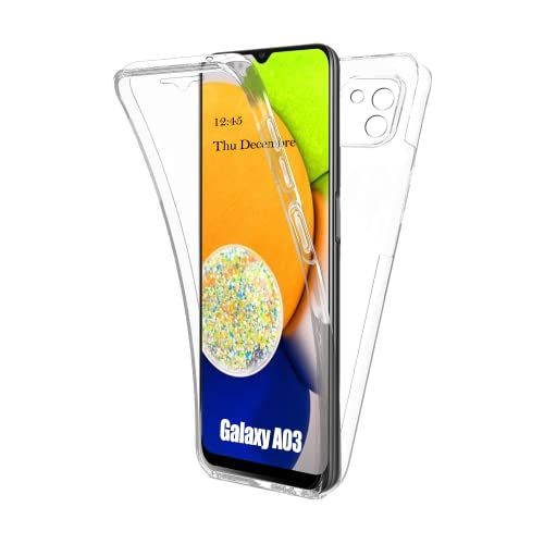 AURSTORE Schutzhülle für Samsung Galaxy A03, Rundumschutz vorne + hinten, Hartschale, Schutzhülle mit Touchscreen, 360-Grad-Schutz, stoßfest (transparent) von AURSTORE