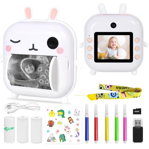 AURTEC Sofortbildkamera für Kinder, Mini-Thermodruckkamera, Keine Tinte erforderlich, 48 MP Dual-Kamera, 1080P HD-Video, 32 G TF-Karte, 3 Druckpapier, 6,1 cm Farbbildschirm, niedliches AURTEC Sofortbildkamera für Kinder, Mini-Thermodruckkamera, Keine Tinte erforderlich, 48 MP Dual-Kamera, 1080P HD-Video, 32 G TF-Karte, 3 Druckpapier, 6,1 cm Farbbildschirm, niedliches von AURTEC