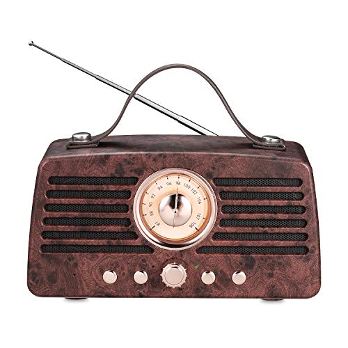 Retro Bluetooth-Lautsprecher, Tragbarer Kabelloser Aurtec-Lautsprecher Bluetooth 4.2 mit Radio FM, Stereo-Lautsprecher für den Heimgebrauch im Freien mit leistungsstarkem Sound und Subwoofer, Braun Retro Bluetooth-Lautsprecher, Tragbarer Kabelloser Aurtec-Lautsprecher Bluetooth 4.2 mit Radio FM, Stereo-Lautsprecher für den Heimgebrauch im Freien mit leistungsstarkem Sound und Subwoofer, Braun von AURTEC