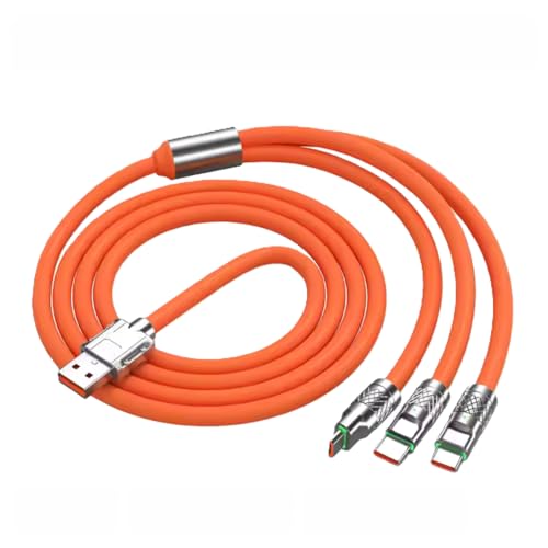 120W 1,2m USB Typ C Kabel Multi Micro Ladekabel iPhone Samsung (Orange) von AURUM