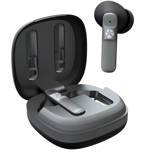 AURUM Bluetooth-In-Ear-Kopfhörer mit 40 Stunden Akkulaufzeit, ENC-Geräuschunterdrückung und wasserdicht, schnelles Laden, guter Bass. (Schwarzgrau) von AURUM