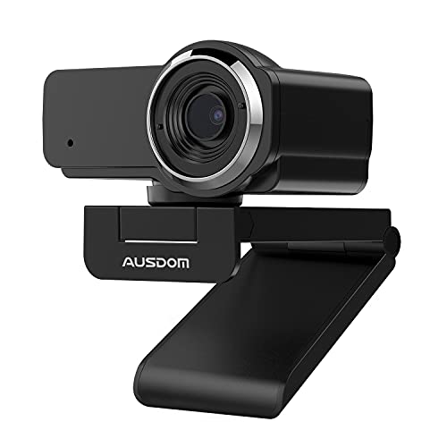 AUSDOM AW635 HD 1080p Webcam mit Mikrofon, Plug & Play USB Streaming Webkamera 60° Weitwinkel mit Low Light Korrektur für PC Mac Computer Laptop Online-Klasse Zoom Webex Skype Google Meet Teams von AUSDOM