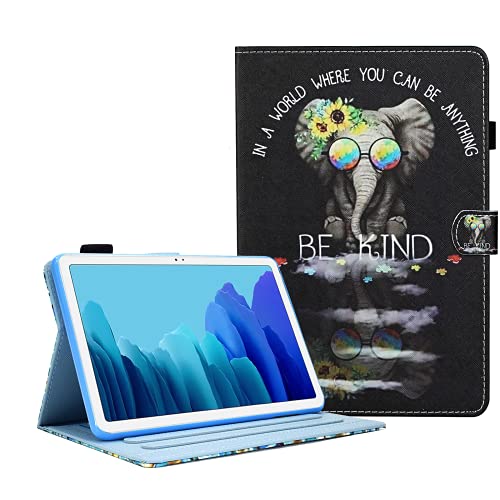 AUSMIX Hülle für Samsung Galaxy Tab A7 10,4 Zoll 2020 (SM-T500 / T505 / T509), PU Ledertasche Leicht Smart Cover Folio Klapp Ständer Magnetisch Schutzhülle mit Auto Schlaf/Wachenn, Elefant von AUSMIX