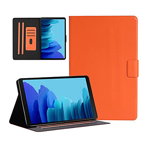 AUSMIX Hülle für Samsung Galaxy Tab A7 10,4 Zoll 2020 (SM-T500 / T505 / T509), PU Ledertasche Leicht Smart Cover Folio Klapp Ständer Magnetisch Schutzhülle mit Auto Schlaf/Wachenn, Orange von AUSMIX