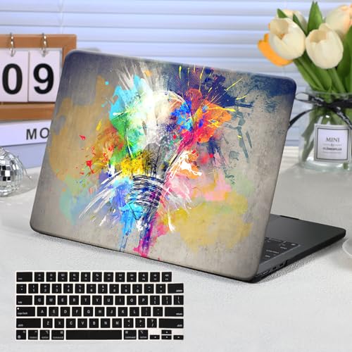 AUSMIX Kompatibel mit MacBook Air 13.6 Zoll 2025 2024 2023 2022 Freisetzung M4 M3 M2 A3240 A3113 A2681,MacBook Air 2022 Hülle Kunststoff Hartschalenhülle &Tastaturabdeckung,Glühbirne von AUSMIX