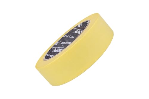 APP Standard 60°C - Malerkrepp 30 mm | Vielseitiges Kreppband für Malerarbeiten, lösungsmittelfrei - Rückstandslos entfernbar | Abklebeband temperaturbeständig bis 60°C | 45 m x 30 mm von AUTO-PLAST PRODUKT